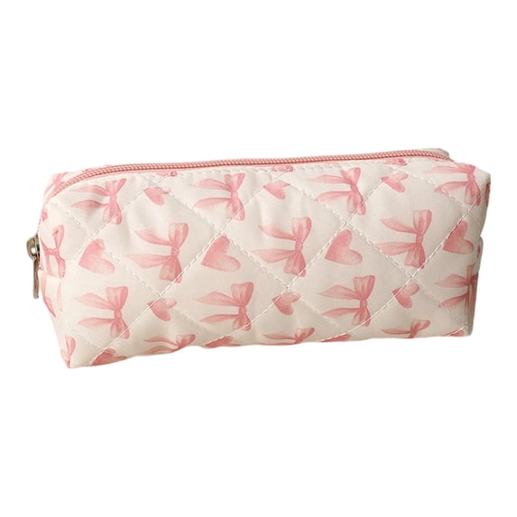 AFACUHX 1PC Pencil Pouch Cute Bow Design with Zipper Large Capacity Pencil Bag Pencil Case Soft Lightweight Travel Makeup Pouch Organizer