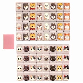 AFACUHX 64-Pc Animal Themed Mahjong Tile Set Stacking Game Brain Teaser Puzzle Matching Game Tabletop Entertainment Strategy Skill Development Portable Social Game for Family Parties & Travel