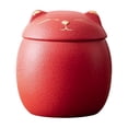 thumbnail image 1 of AFACUHX Ceramic Cat Design Tea Canister with Lid 180ml Mini Storage Jar for Tea Coffee Herb Sugar Spice Protective and Airtight for Home Kitchen Decor, 1 of 9