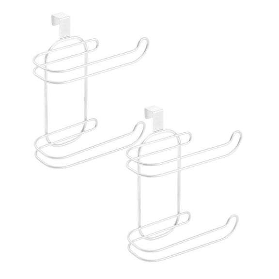 AFACUHX Double Layer Hanging Toilet Paper Holder Towel Storage Rack Open Wire Rack for Over Tank Cabinet Door for Home Kitchen Bathroom Towels & Paper Rolls (2PC)