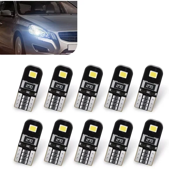 AFANQI 10 Pack White Interior Map License Plate Light, LED Reading Light Bulb T10 2835