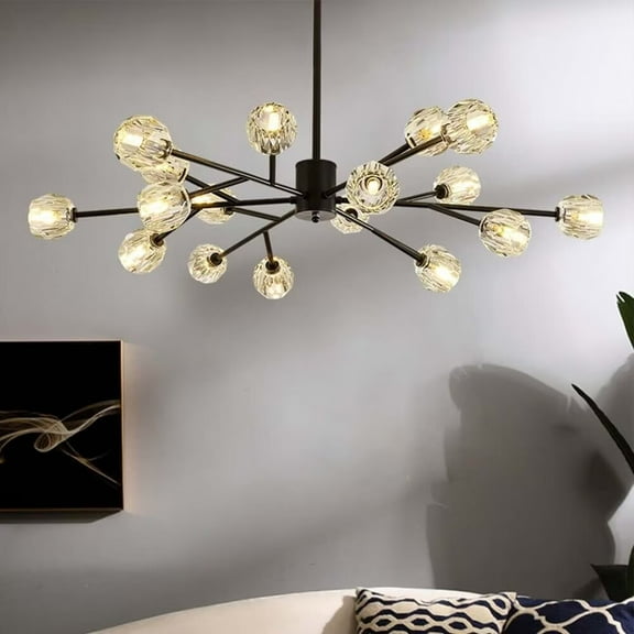 AFANQI 18 lights living room satellite chandelier, modern crystal chandelier