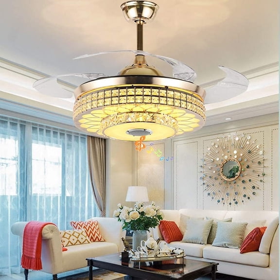AFANQI 42-Inch Modern Ceiling Fan with Remote, Bluetooth Speaker, and 3-Color Lighting