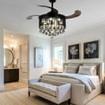 thumbnail image 1 of AFANQI 42" Invisible Ceiling Fan Light Crystal Chandelier Remote 3 Speed 3-Color LED, 1 of 10