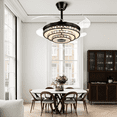thumbnail image 1 of AFANQI 42 inch Modern Retractable Ceiling Fan with Lights and Remote control 6Speed Fandelier Smart Ceiling Fan Light with Bluetooth Speaker RGB Color LED Lights Reversible Bedroom Living Room, 1 of 14