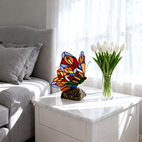 AFANQI 7-inch long retro European butterfly table lamp, suitable for dining room, living room and bedroom lighting fixtures