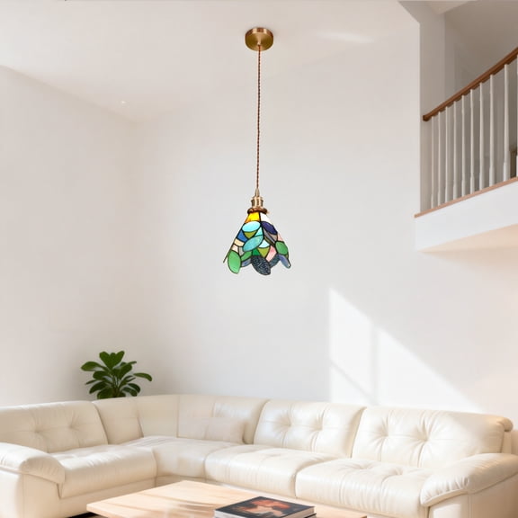 AFANQI 8-inch vintage traditional colored chandelier, suitable for lighting in dining room, bedroom, and living room.
