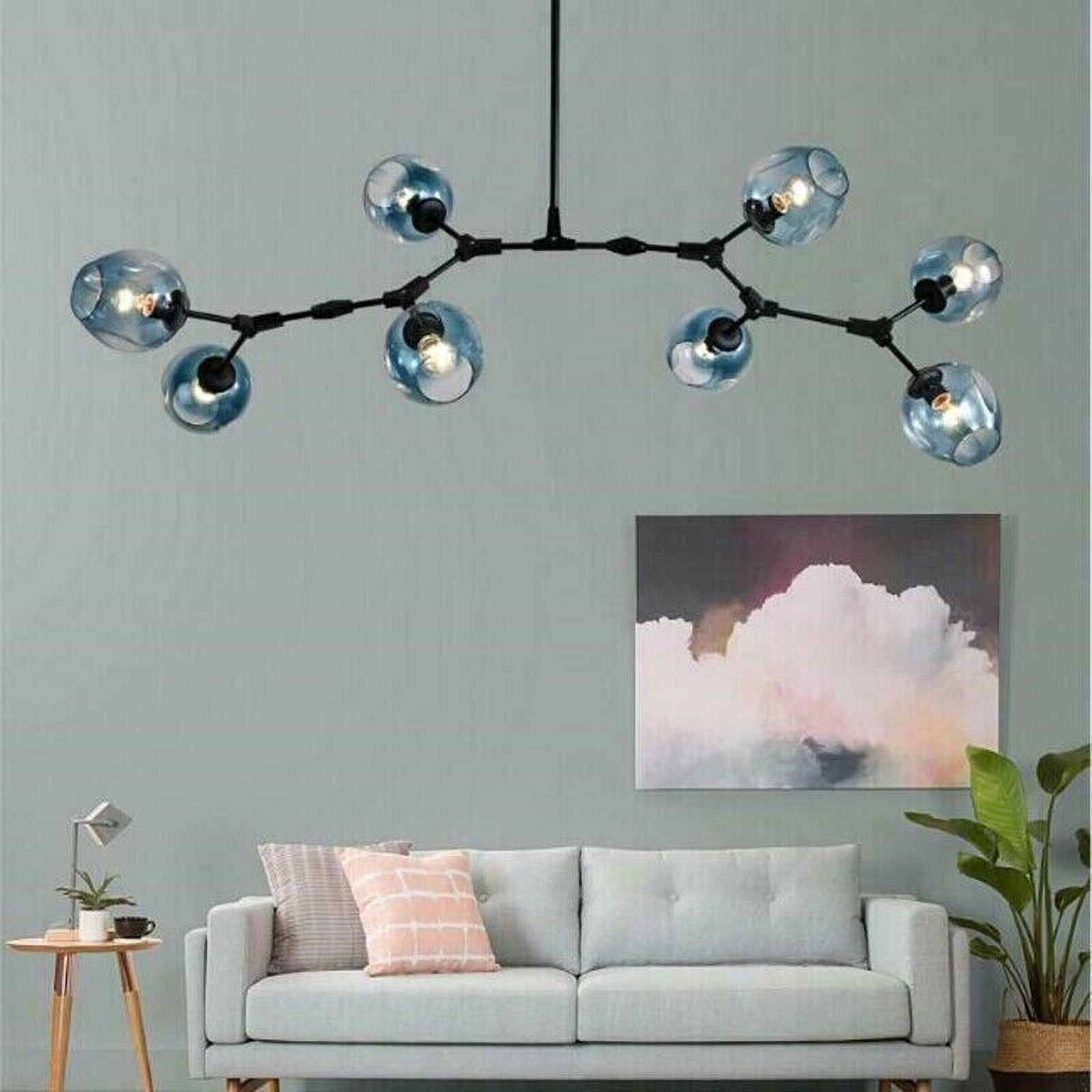 AFANQI Black Sputnik Chandelier 8 Light Modern Industrial Mid Century ...