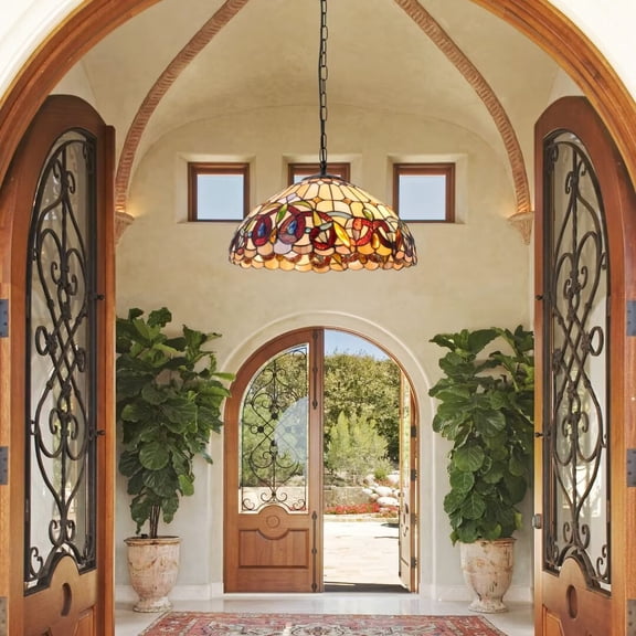 AFANQI European Country Style Tiffany Chandelier, 16 Inch