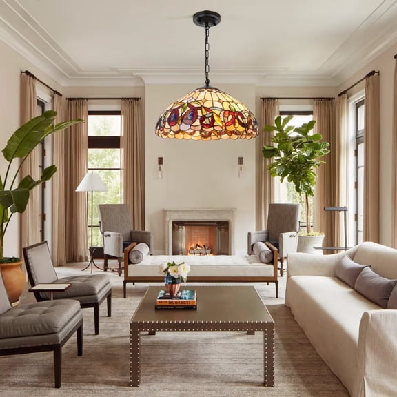 AFANQI European Country Style Tiffany Chandelier, 16 Inch