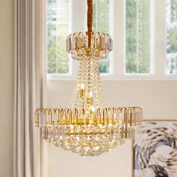 AFANQI K9 Modern Crystal Ceiling Light Chandelier Luxury Lighting Pendant Lamp Fixture