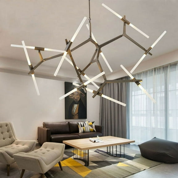 AFANQI Modern 20 Lights Chandeliers Black Luxury Tree Branch Chandelier Pendant Lighting