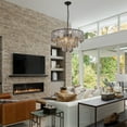thumbnail image 1 of AFANQI Modern Black Chandeliers Lighting, Creative Pendant Ceiling Fixture Lamp, D23.6 3-Layer Round Crystal Glass Chandelier, 8-Light, Applicable to Living Room, Bedroom, Dining Hall, 1 of 13