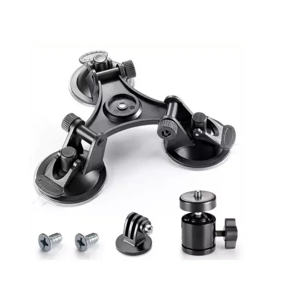 AFANQI Triple Suction Cup Car Holder Mount for GoPro Hero 10 9 8 7 6 5 DJI OSMO Camera