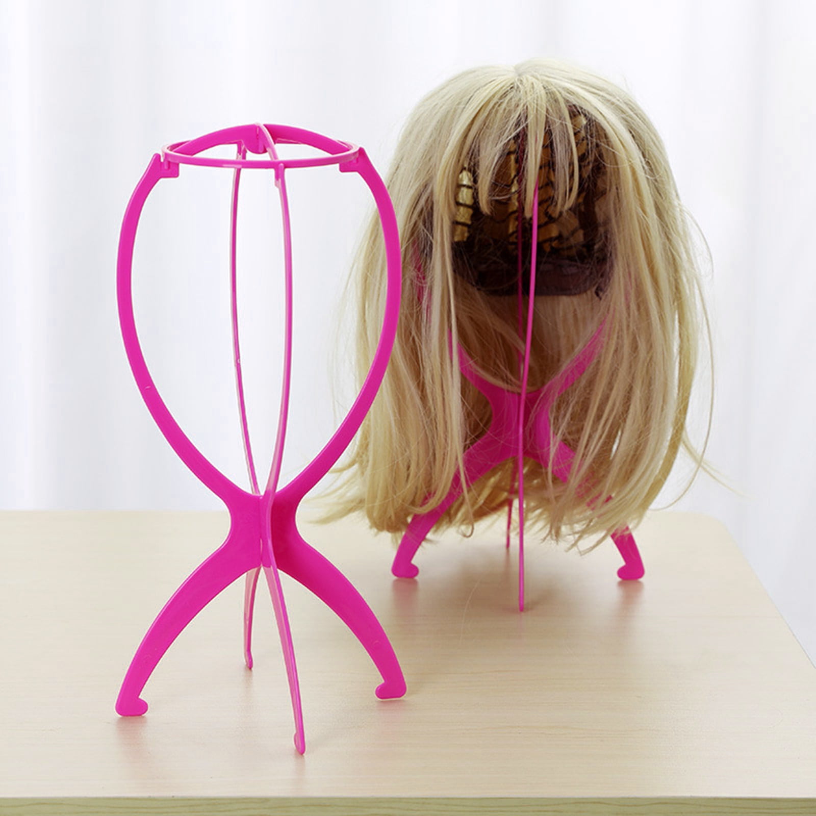 Wig Stand Portable Collapsible Wig Holder Durable Wig Display Folding  Stands Plastic Fake Hair Support for Daily