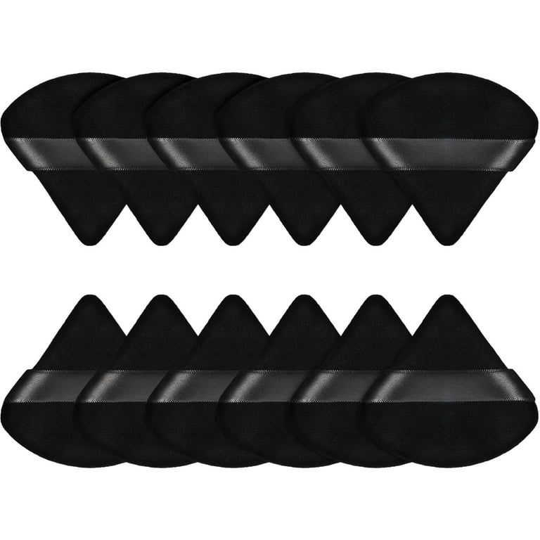 AFANSO Face Triangle Makeup Puff Powder Puff for Loose Powder Black 12 Pcs