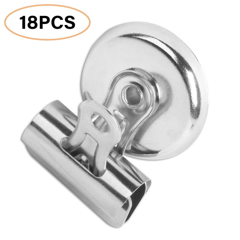 Bulldog Magnetic Clips, Small, Nickel, 18/Pack Bulldog Magnetic Clips, Small, Nickel, 18/Pack