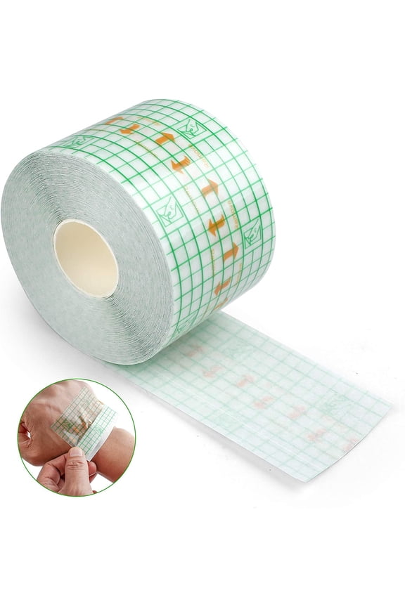 Transparent Stretch Adhesive Bandage Waterproof Bandage Clear Adhesive Bandages Dressing Tape for 5.9 in x 8.75 Yards