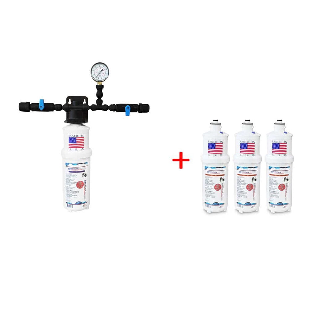 AFC® #AFC-1S-9S Single Filter/ Food Service / Ice Machine Water Filter System -Made in U.S.A. - 4 Filters