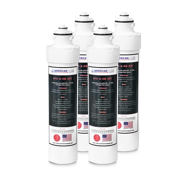 AFC® #AFC-A-CB-SST, Compatible with Avalon A4 Filter, A4FILTER, A7WH, A8WHT, A8BLK, A13-S Model Water Filter SET -Made in U.S.A. - 4 Filters