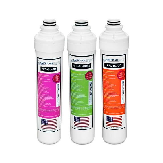 AFC® #AFC-BL-1YR-3PK, Compatible with Brondell UF35 Coral UC300 Three-Stage Undercounter Water Filtration System Replacement Filters- 6 Month Pack