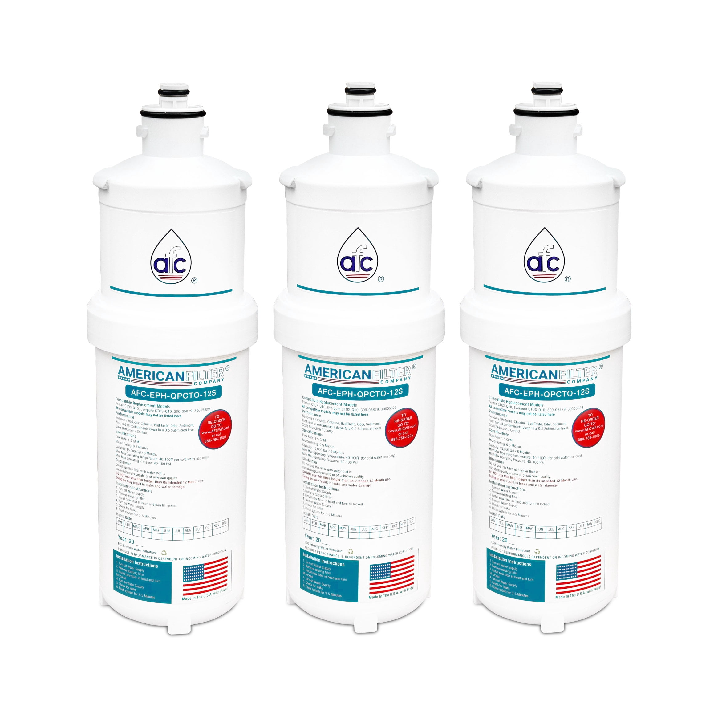 AFC® #AFC-EPH-QPCTO-12S, Compatible with Pentair® EverPure® CTO-QCR ...