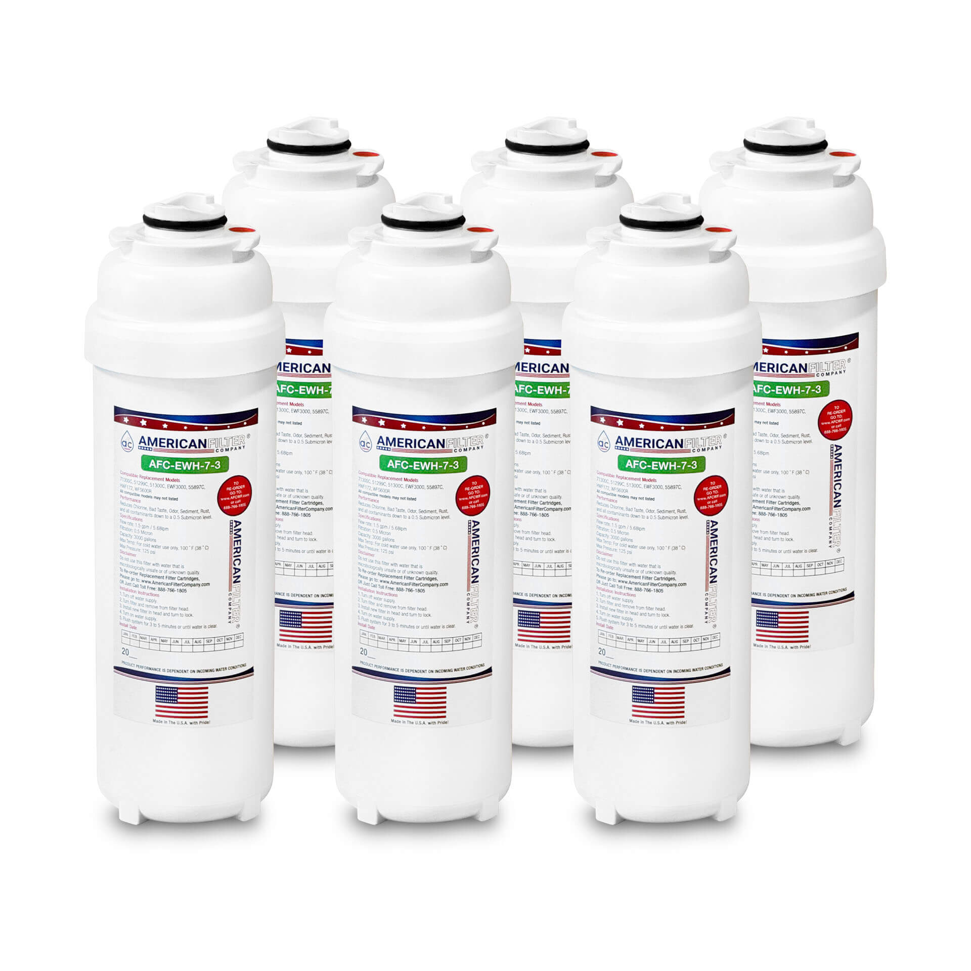 AFC® #AFC-EWH-7-3, Compatible with WaterSentry® 71300C Water Filter - 6 Filters