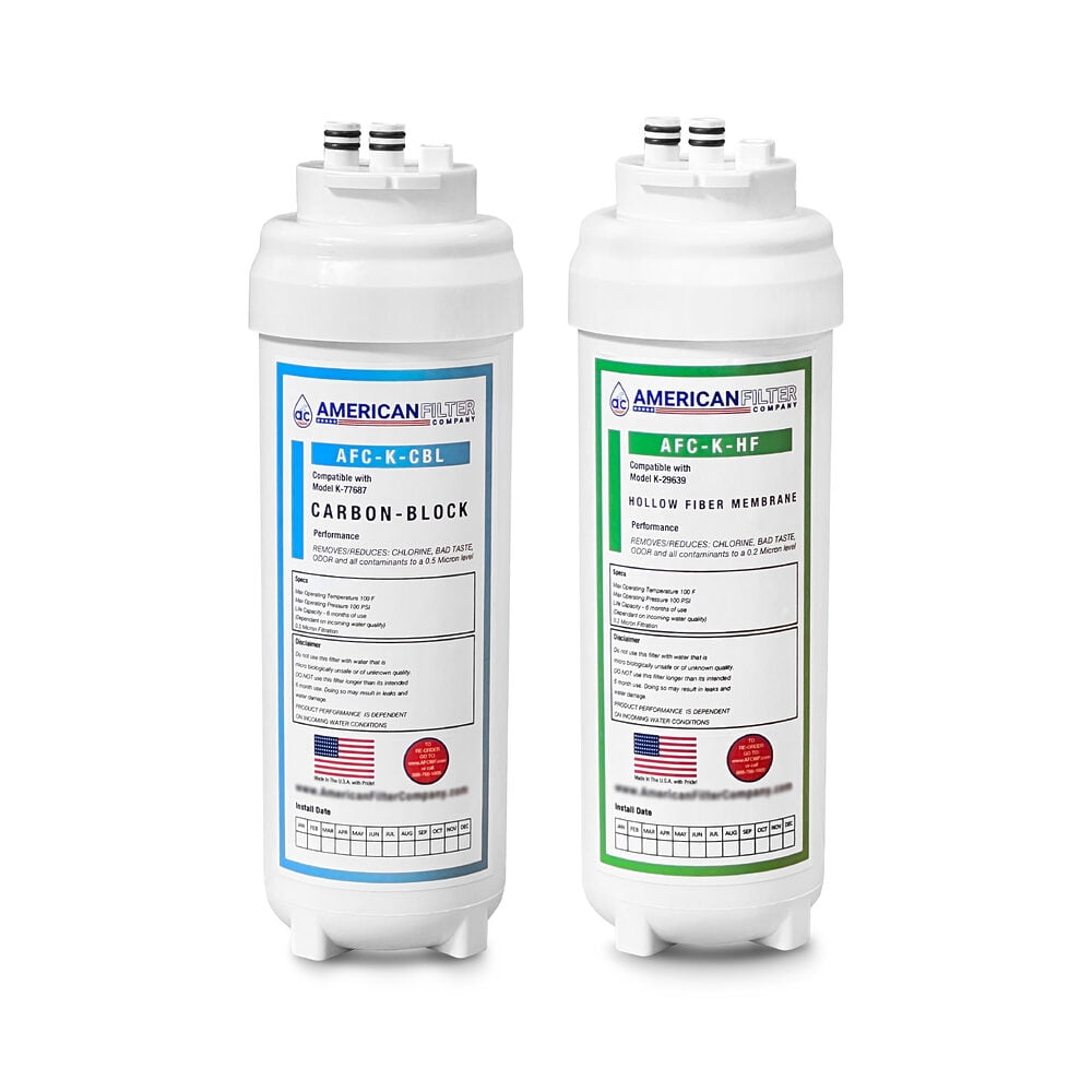 AFC® #AFC-K-HFCB-SET, Compatible with Kohler K-29639, K-77687, K-29638, K-29651, K-77687-NA, K-29639-NA, K-29638-NA and K-29651-NA (SET), Aquifer Compatible Water Filter Set - 2 Filters