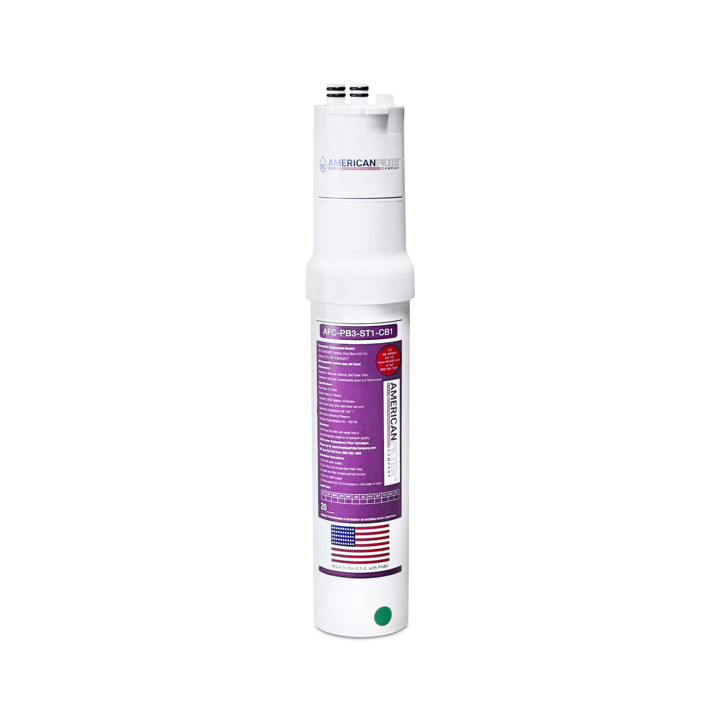 AFC® #AFC-PB3-ST1-CB1, Compatible with PureBlue H2O® Pre Carbon CTO (PB-TLRO3CB1T) Filter - 1 Filter