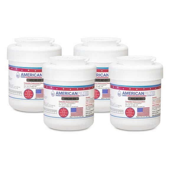 AFC® #AFC-RF-G1, Compatible with GE® GSS25JFPKBB Refrigerator Water Filter -Made in U.S.A. - 4 Filters