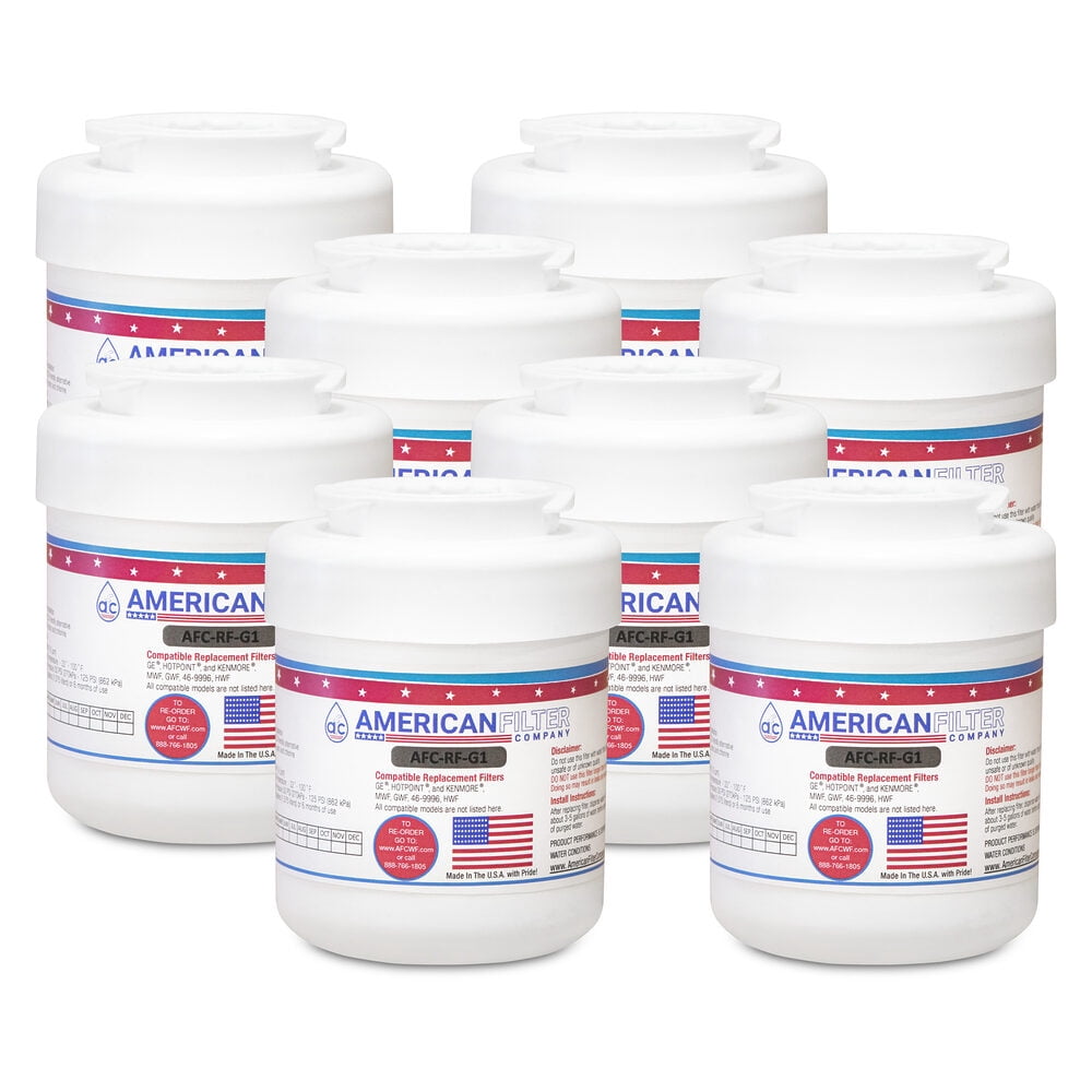 AFC® #AFC-RF-G1, Compatible with GE® GWF Refrigerator Water Filter -Made in U.S.A. - 8 Filters