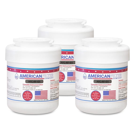 AFC® #AFC-RF-G1, Compatible with GE® MWF Refrigerator Water Filter -Made in U.S.A. - 3 Filters