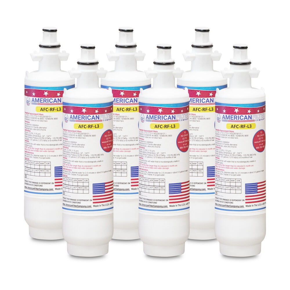 AFC® #AFC-RF-L3, Compatible with LG® LT700 Refrigerator Water Filter Made in USA -6 Filters