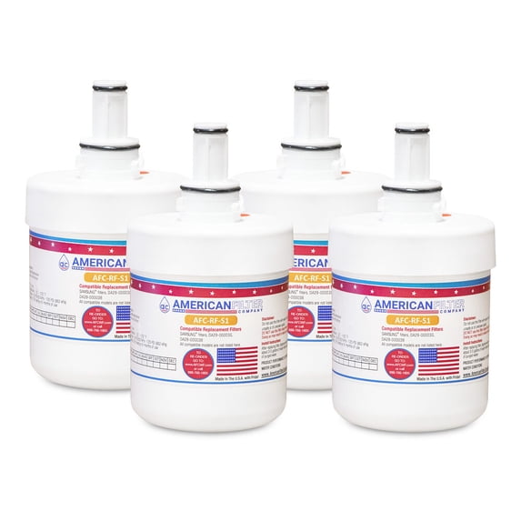 AFC® #AFC-RF-S1, Compatible with Samsung® RS21HKLMR Refrigerator Water Filter -Made in U.S.A. - 4 Filters