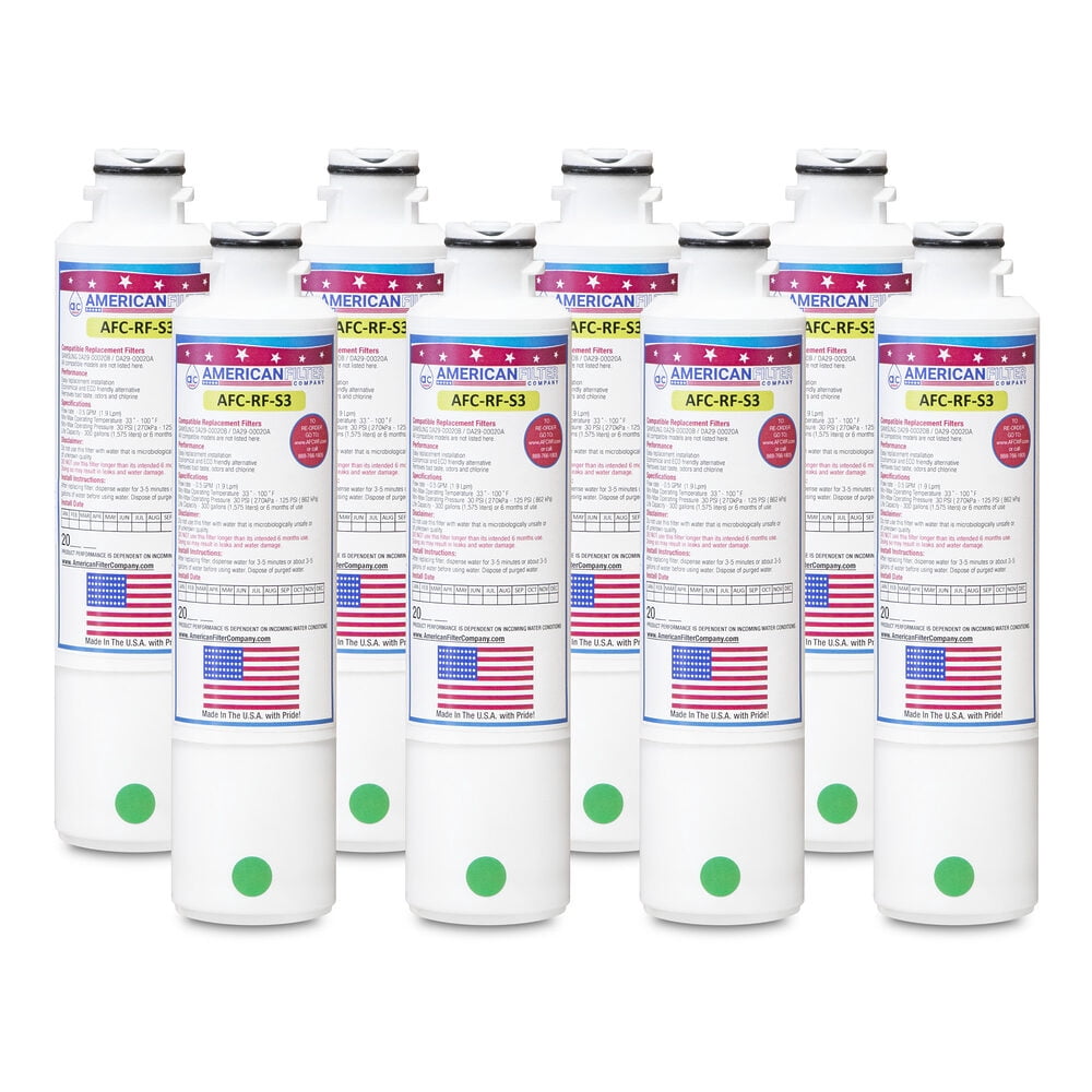 AFC® #AFC-RF-S3, Compatible with Samsung® DA97-08006A-B Refrigerator Water Filter -Made in U.S.A. - 8 Filters