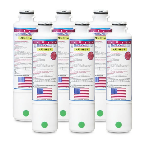 AFC® #AFC-RF-S3, Compatible with Samsung® HAF-CINEXP Refrigerator Water Filter -Made in U.S.A. - 6 Filters