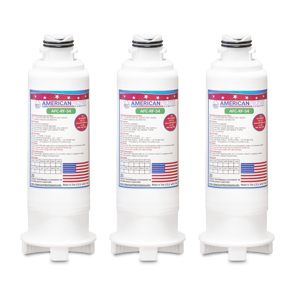 AFC® #AFC-RF-S4, Compatible with Samsung® HAF-QIN/EXP Refrigerator Water Filter -Made in U.S.A. - 3 Filters
