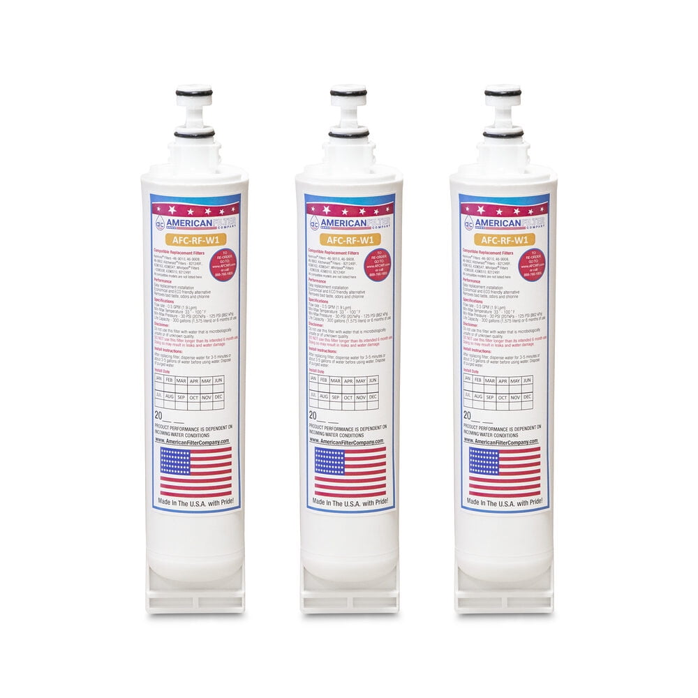 AFC® #AFC-RF-W1, Compatible with Whirlpool® 4396510 Refrigerator Water Filter -Made in U.S.A. - 3 Filters
