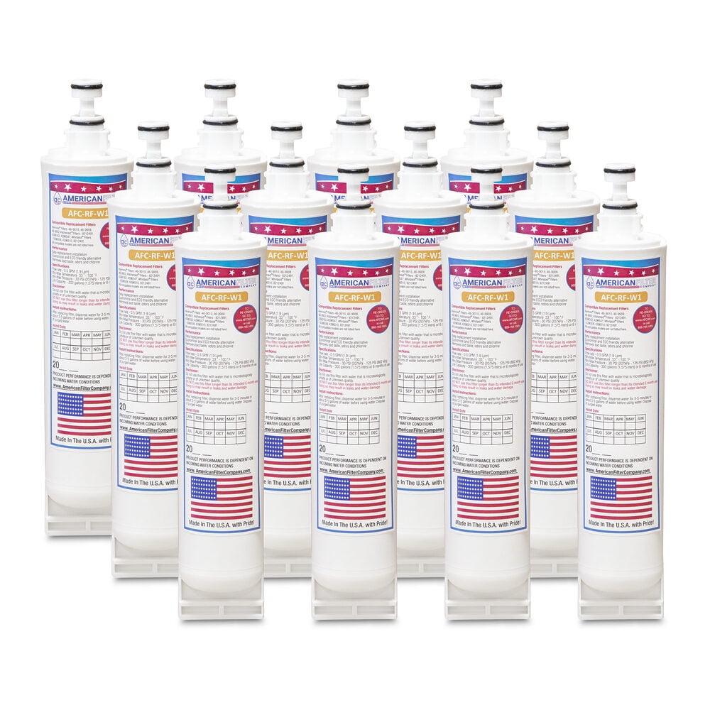AFC® #AFC-RF-W1, Compatible with Whirlpool® 8212491 Refrigerator Water Filter Made in USA -12 Filters