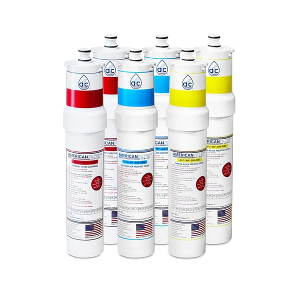 AFC® #AFC-WF-100-SED, Compatible with Essential Water & Air F02G2 Water Factory SQC4 System Kit without RO Membrane - 1 Year Pre and Post Filter Kit