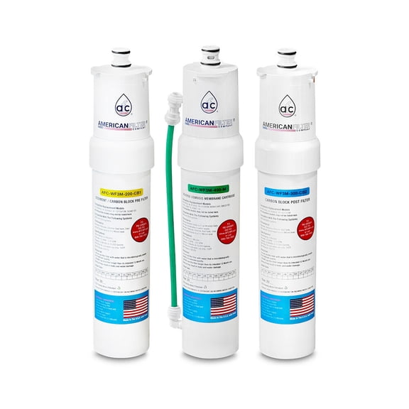 AFC® #AFC-WF3M-100-SED, Compatible with Omnipure® CSM5651 Water Factory SQC3 System Kit including RO Membrane - 6 Month Pack Full Set