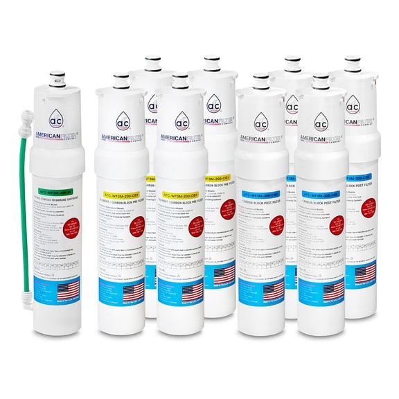 AFC® #AFC-WF3M-300-CB2, Compatible with Kleenwater® KWPSQC3 Water Factory SQC4 System Kit including RO Membrane - 2 Year Pack Full Set