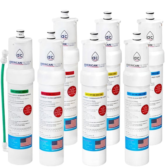 AFC® #AFC-WF3M-300-CB2, Compatible with Whirlpool® 4373503 Water Factory SQC4 System Kit including RO Membrane - 1 Year Pack Full Set
