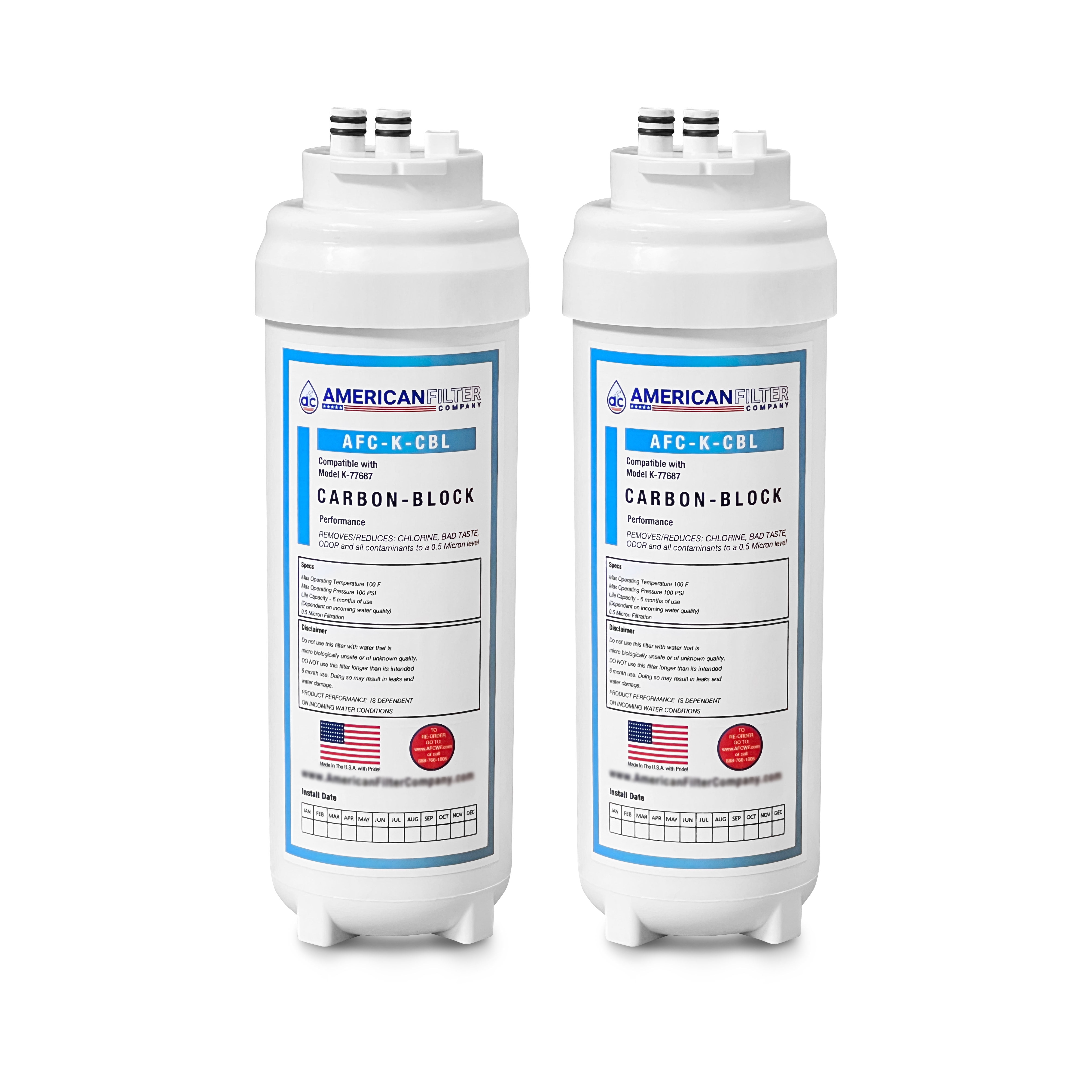 AFC Brand Carbon Block Water Filters 2-Pack