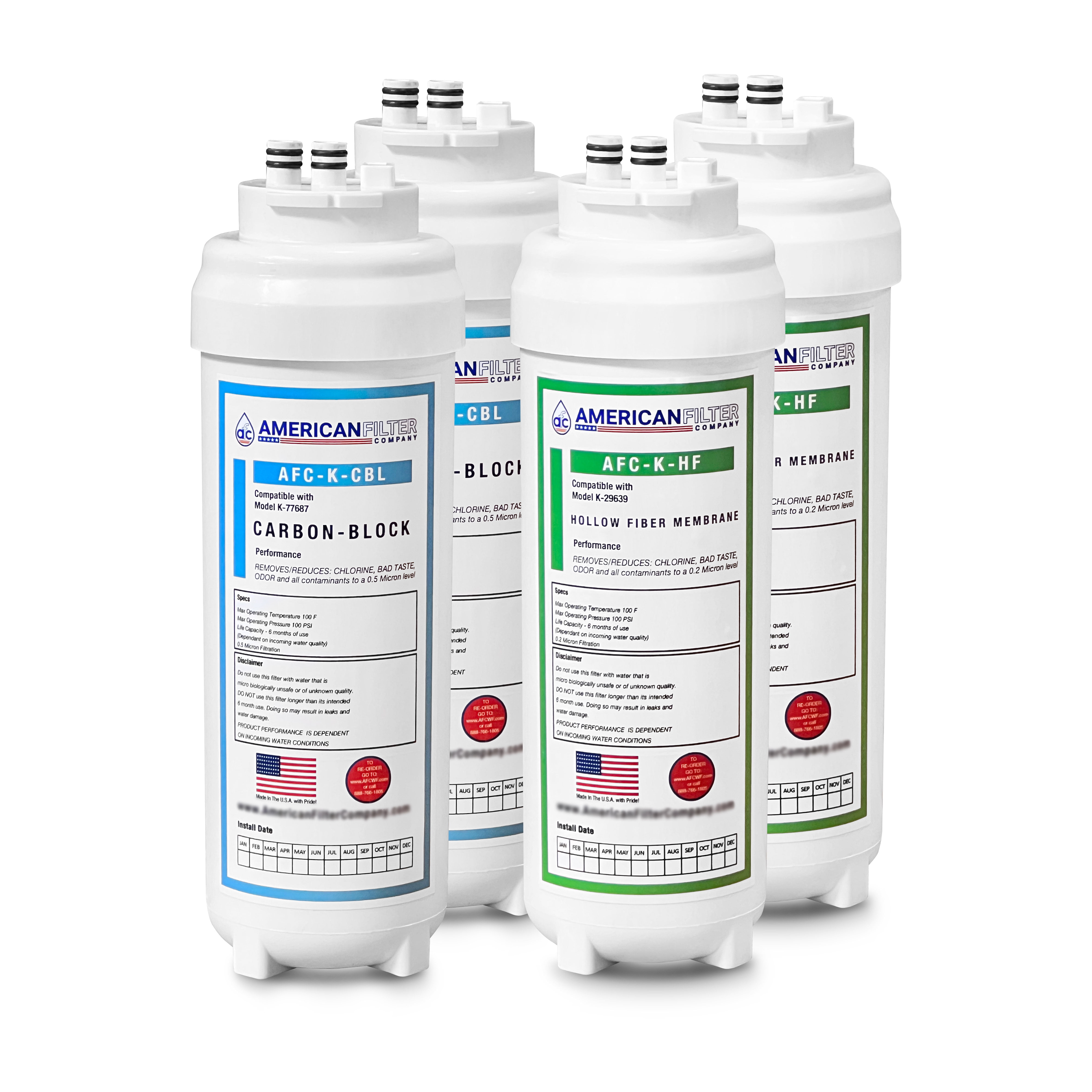 AFC 14-Inch Green and Blue Water Filter Set