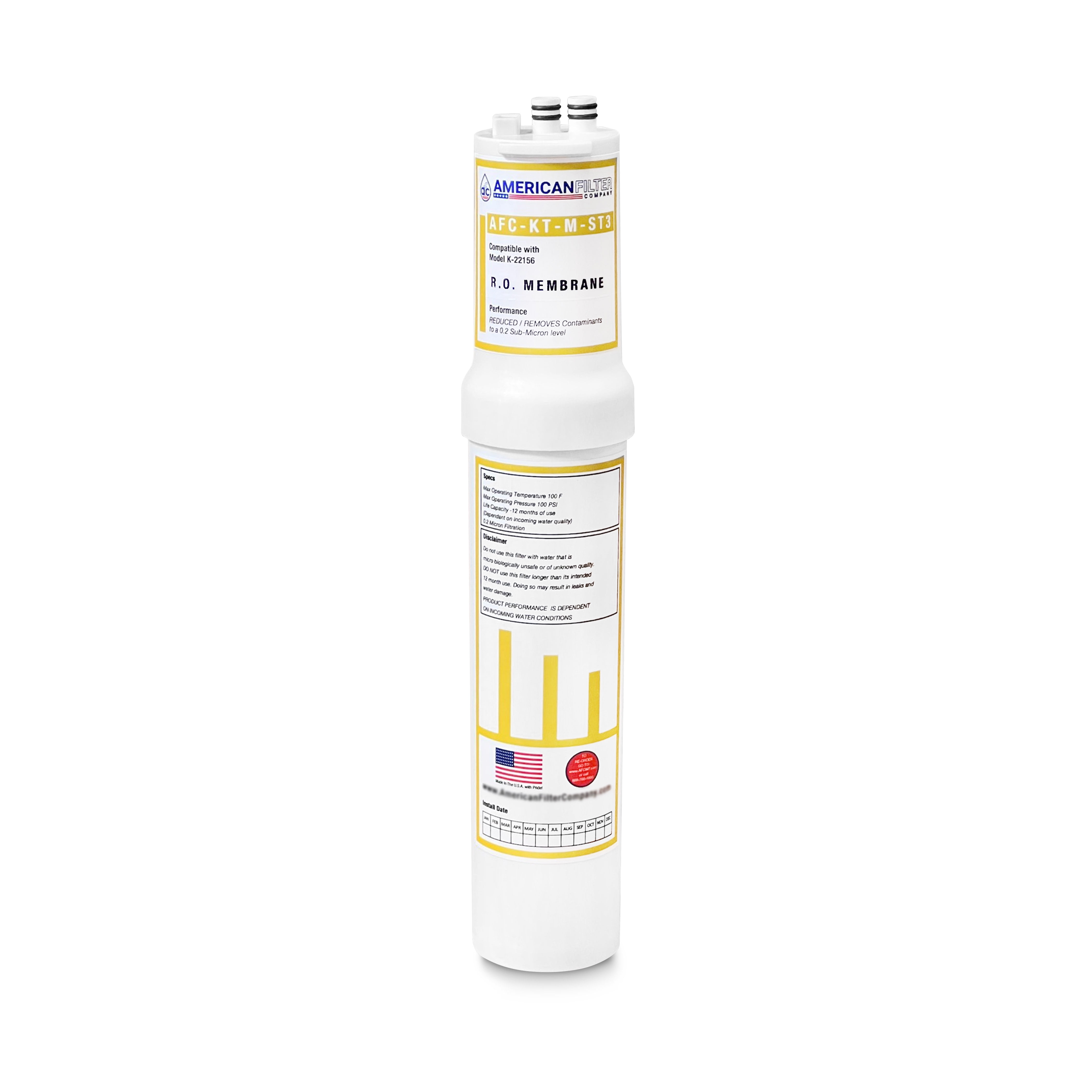 AFC White and Yellow Under Sink Replacement Water Filter