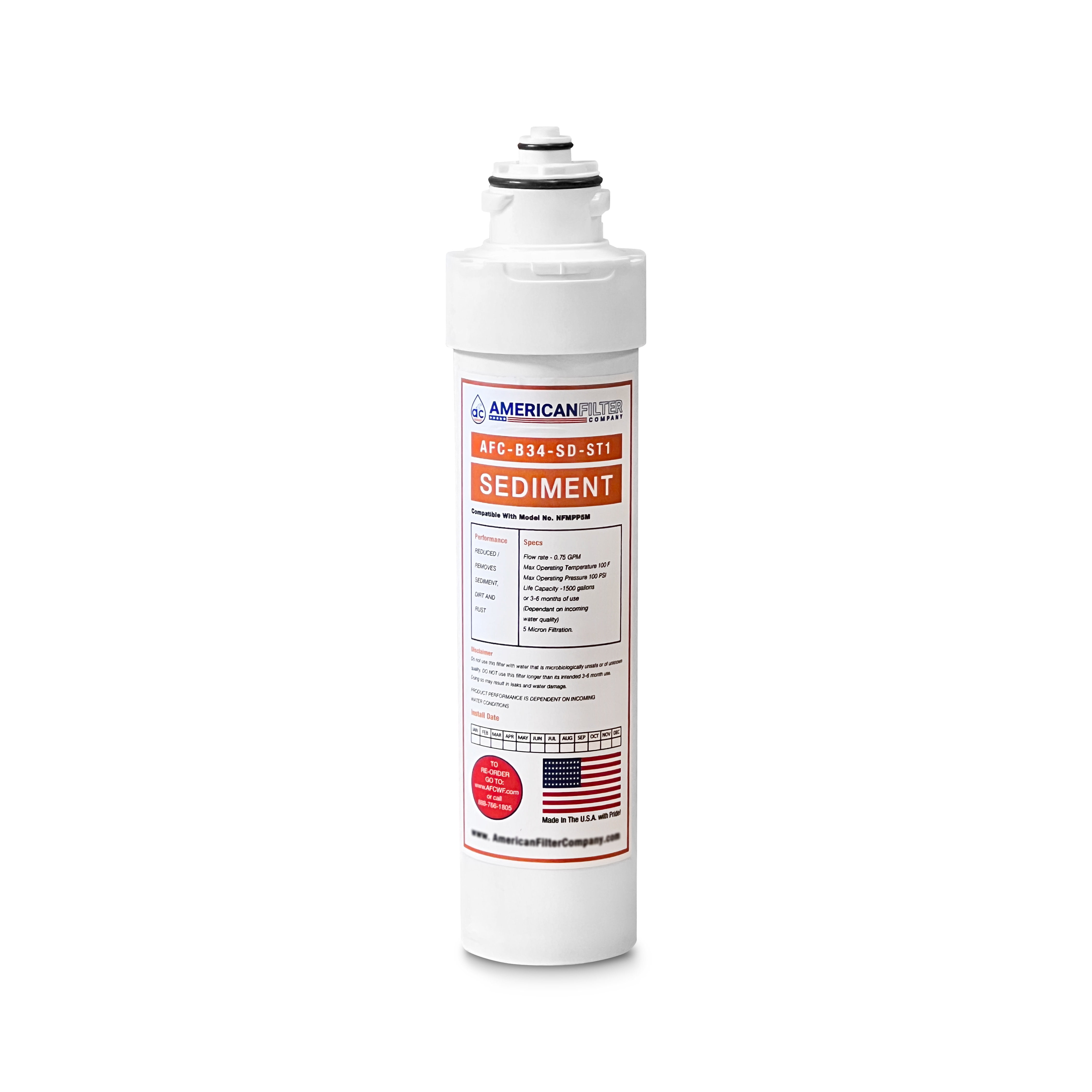 AFC Brio Compatible Sediment Water Filter for Under Sink