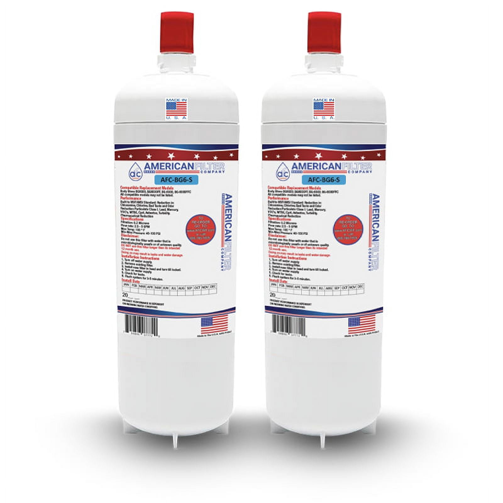 White Under Sink Replacement Water Filter Cartridge, 2-Pack