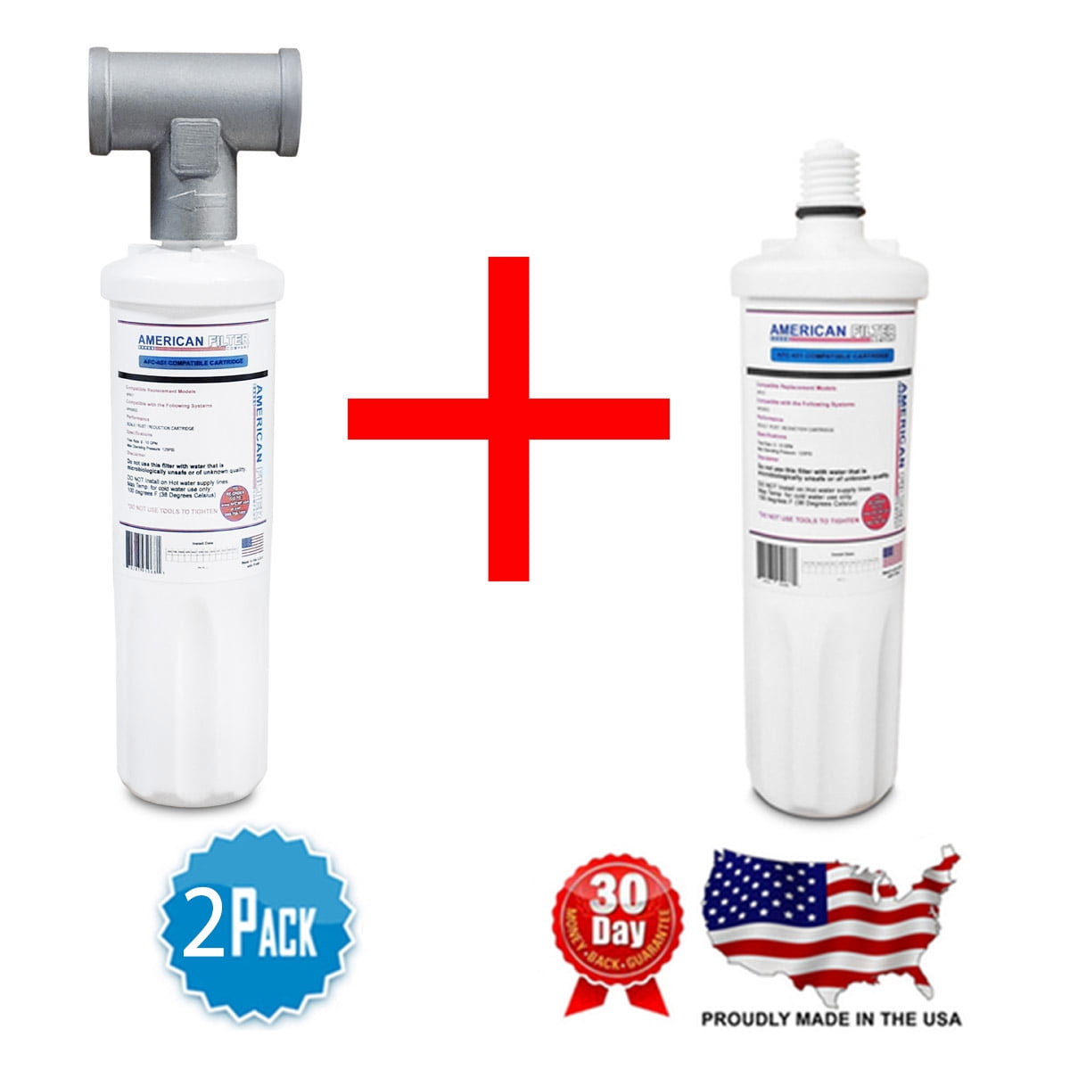 White Under Sink Replacement Water Filter Cartridge Set
