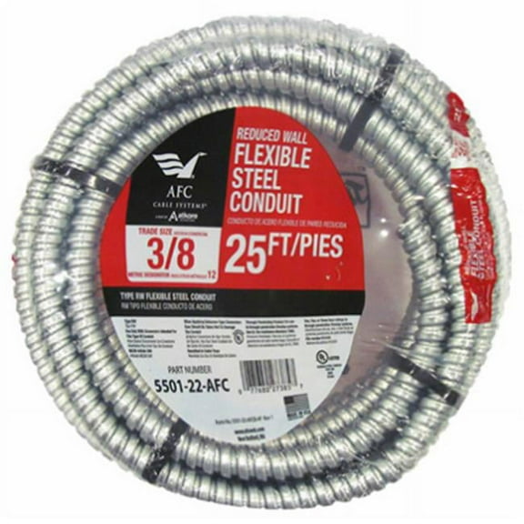 AFC Cable Systems 5501-22-AFC 0.38 in. x 25 ft. Reduced Wall Steel Conduit